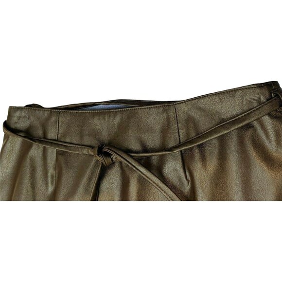Affiniti Small Gold  Polyester Blend Zippered Back-belt waist-knee length Skirt - Picture 7 of 9